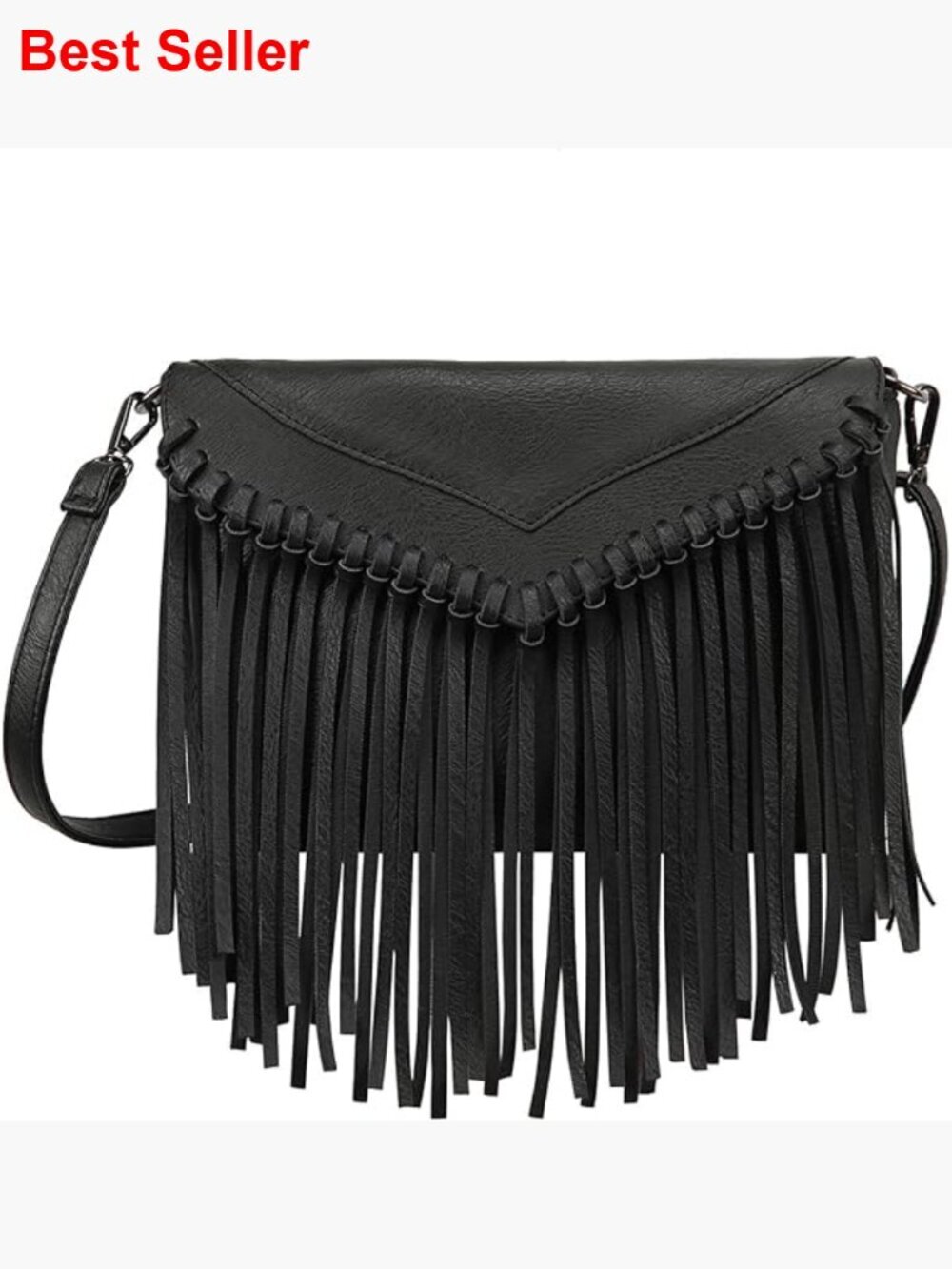 Faux Leather Pu Leather Hobo Fringe Crossbody Tassel Purse Handbag